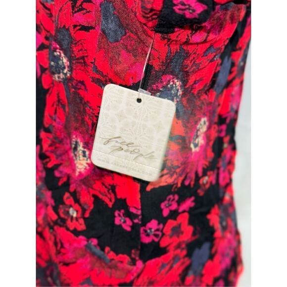Free People Red Floral Tie Front Cardigan | Sz M, NWT - Picture 6 of 8